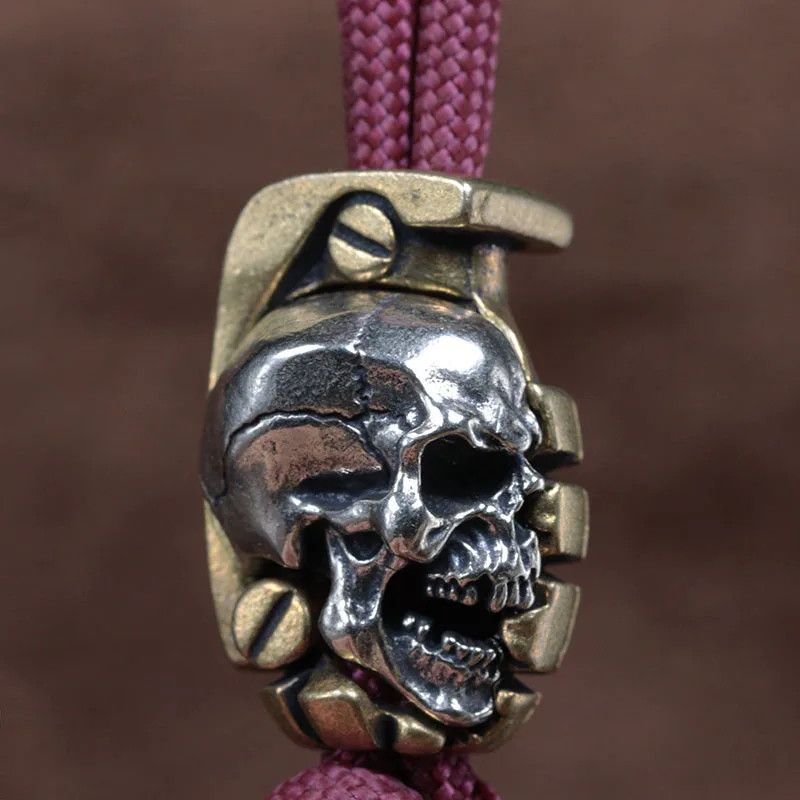 Handmade 3Pcs Skull Grenade Knife Beads Paracord Bead Zipper Umbrella Size ONE SIZE - 2 Thumbnail