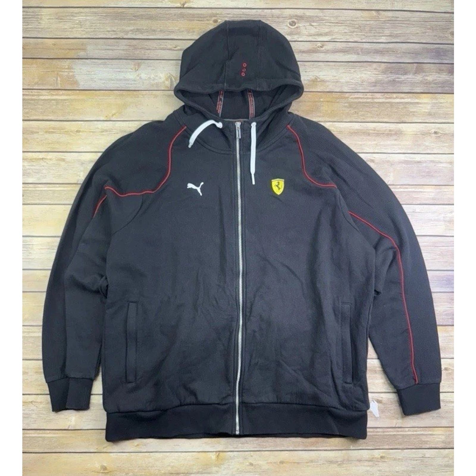 Puma Puma X Scuderia Ferrari Full Zip Up Hoodie Black Men’s Sz L Size US L / EU 52-54 / 3 - 8 Thumbnail