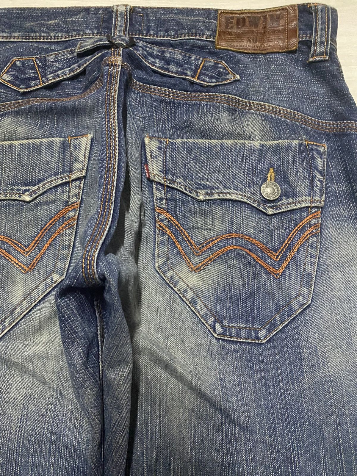 Junya Watanabe Vintage Edwin XV Buckle Back Wide Leg Baggy Bootcut Jeans Size US 36 / EU 52 - 10 Thumbnail