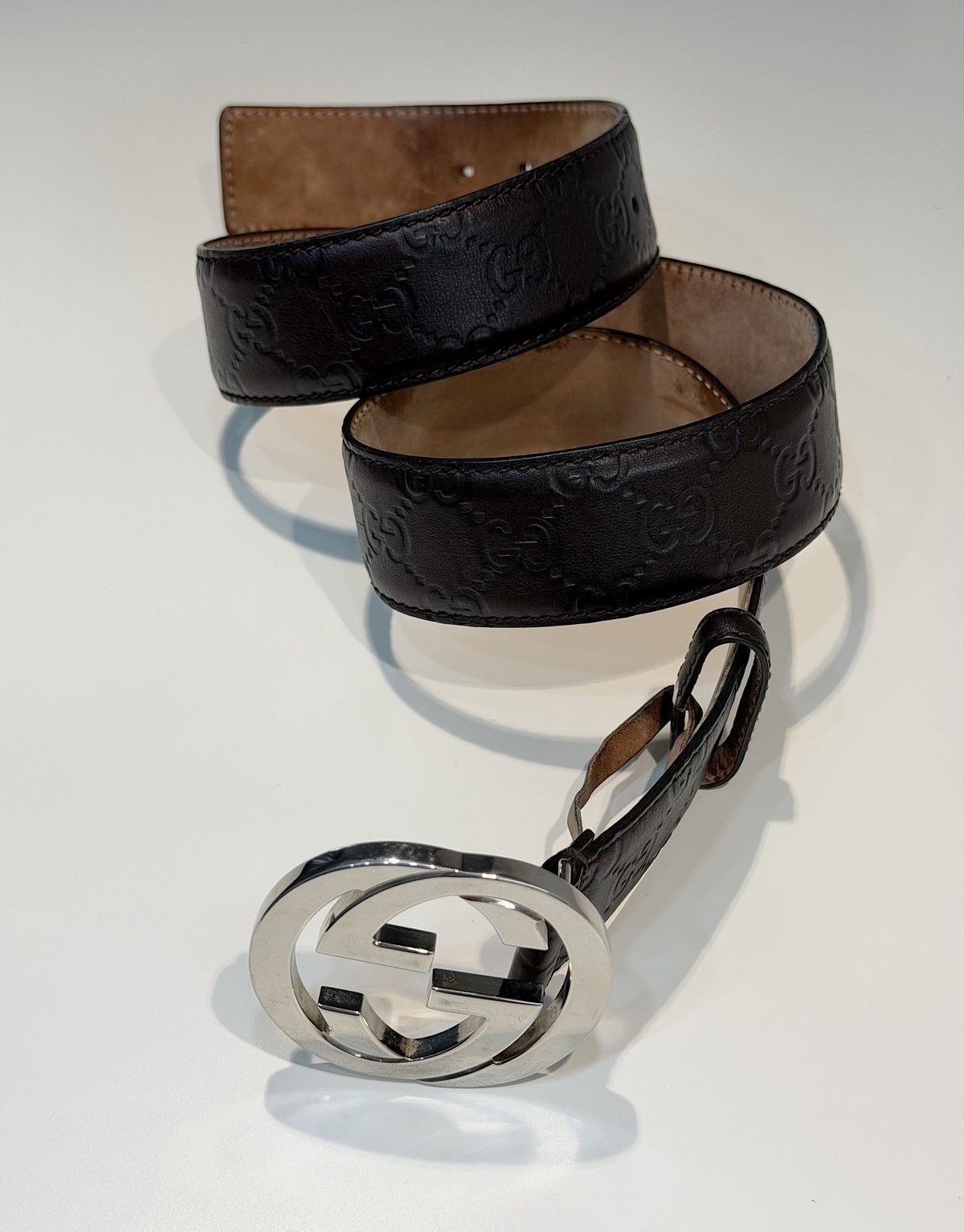 Gucci GUCCI GG Monogram Leather Belt Demna Nettspend Fakemink Logo Size ONE SIZE - 10 Thumbnail