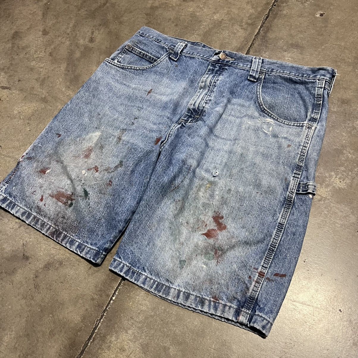 Vintage × Wrangler Vintage Y2K Wrangler Denim Carpenter Shorts Baggy Skater Size US 38 / EU 54 - 5 Thumbnail