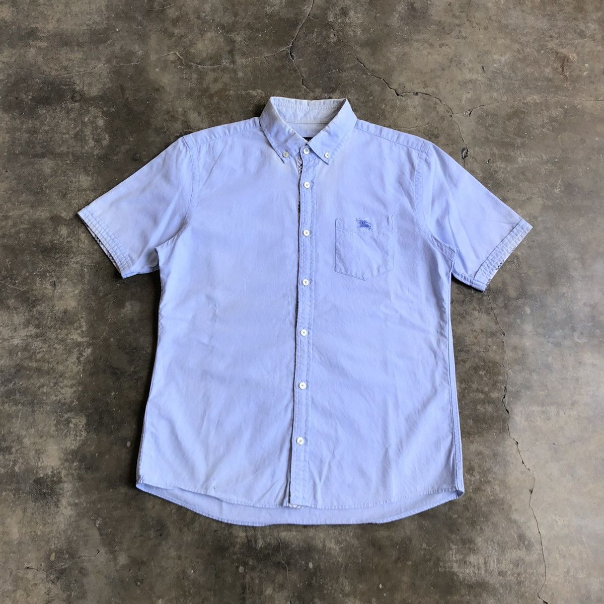 Burberry Vintage Burberry Black Label Pocket Logo Shirt Blue Luxury Size US M / EU 48-50 / 2 - 2 Thumbnail