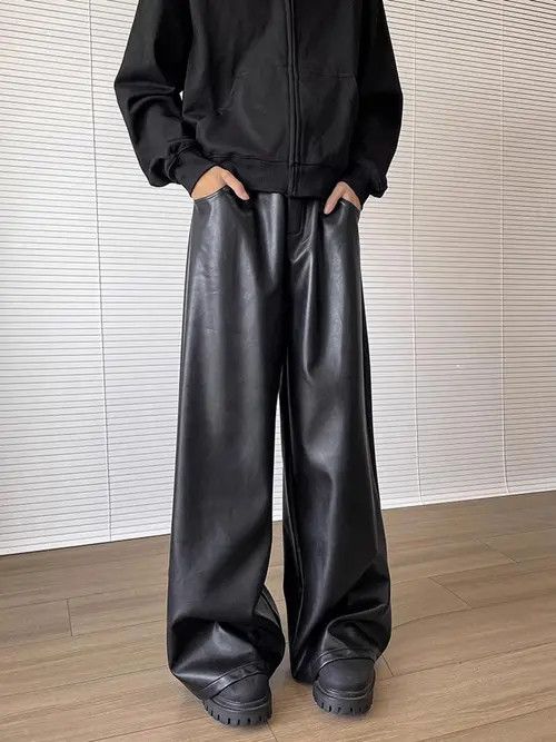 Other Faux Leather Wide-Leg Pants Size US 32 / EU 48 - 2 Thumbnail