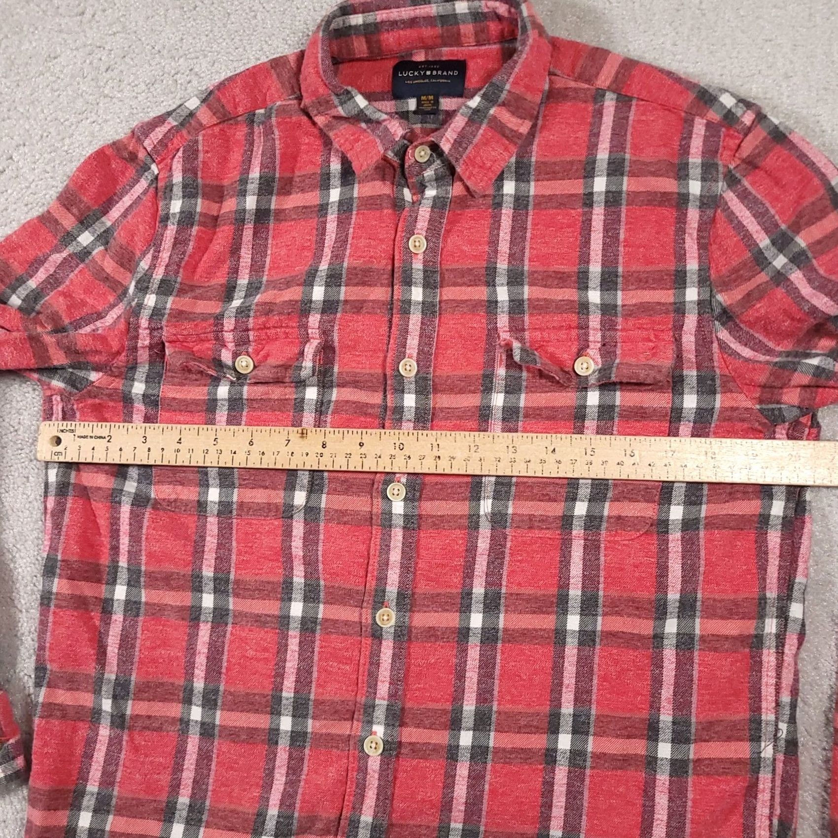 Lucky Brand Lucky Brand Flannel Shirt Mens Medium Red Plaid Button Up Casual Western Mens Regular Red Plaid Western 90s Modern Vintage-Style? Size US M / EU 48-50 / 2 - 5 Thumbnail