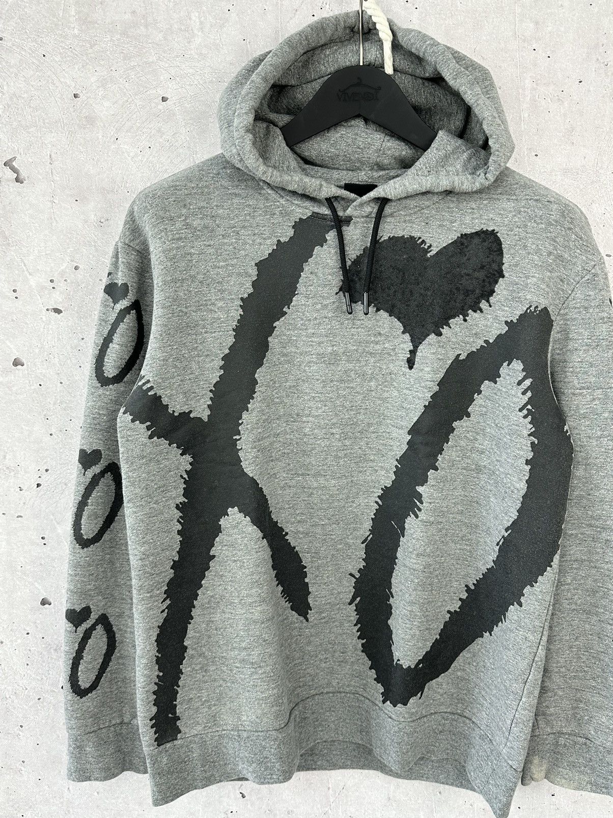 XO H&M x XO Grey Printed Long Sleeve Cotton Hoodie Size US M / EU 48-50 / 2 - 2 Thumbnail
