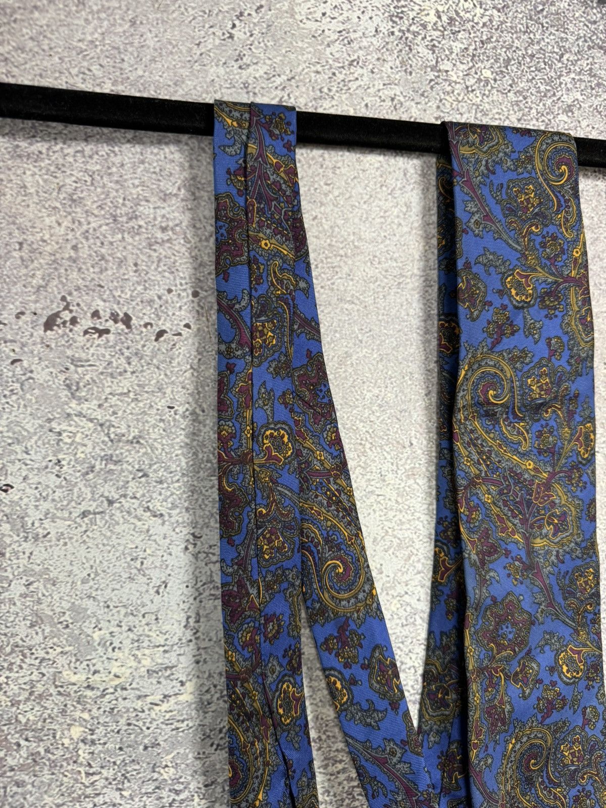 Designer × Vintage Tie Paco Rabbane Men Logo Comfortable Cotton Practical Blue Size ONE SIZE - 5 Thumbnail