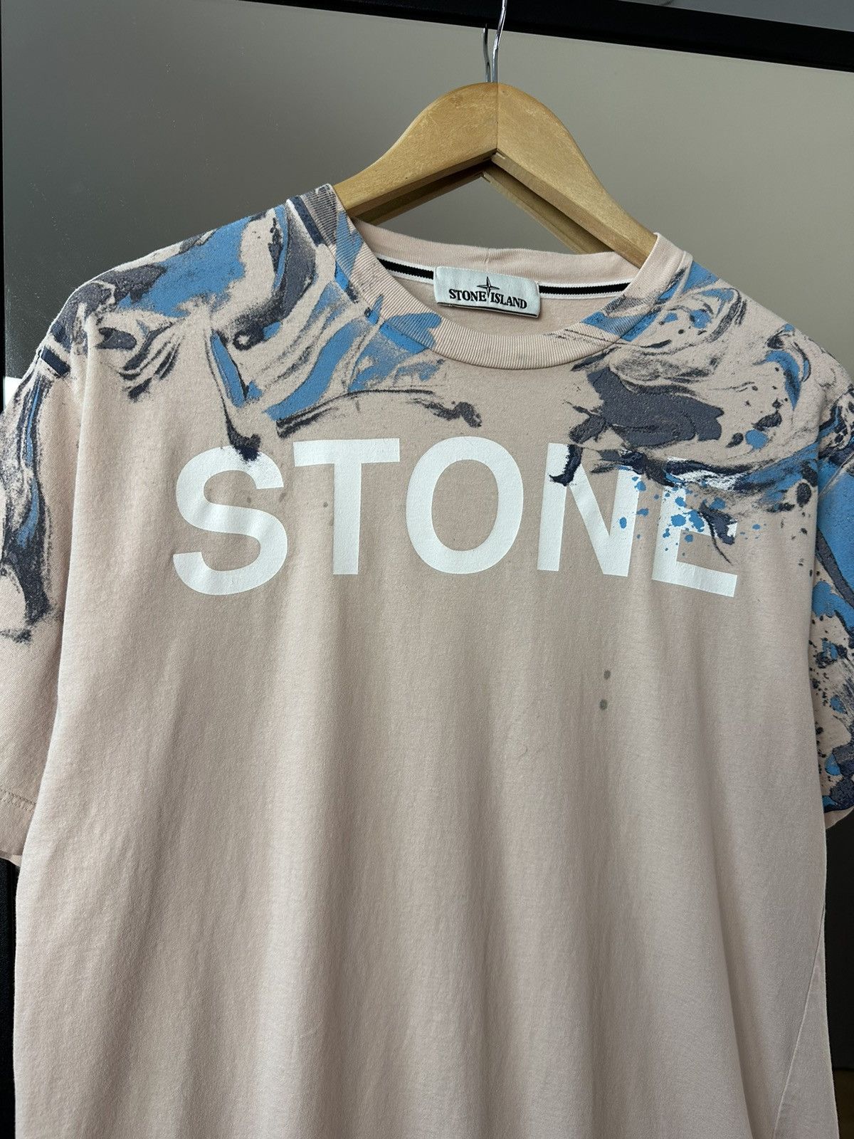 Stone Island Vintage Stone Island Big Logo T-Shirt Light Pink Rare Size US L / EU 52-54 / 3 - 2 Thumbnail
