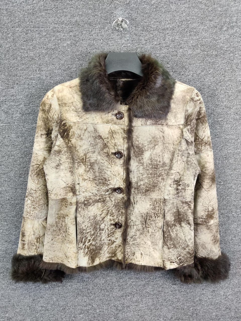 Leather Vintage Leather Rabbit Fur Shearling Jacket Nice Design Size US M / EU 48-50 / 2 - 1 Thumbnail