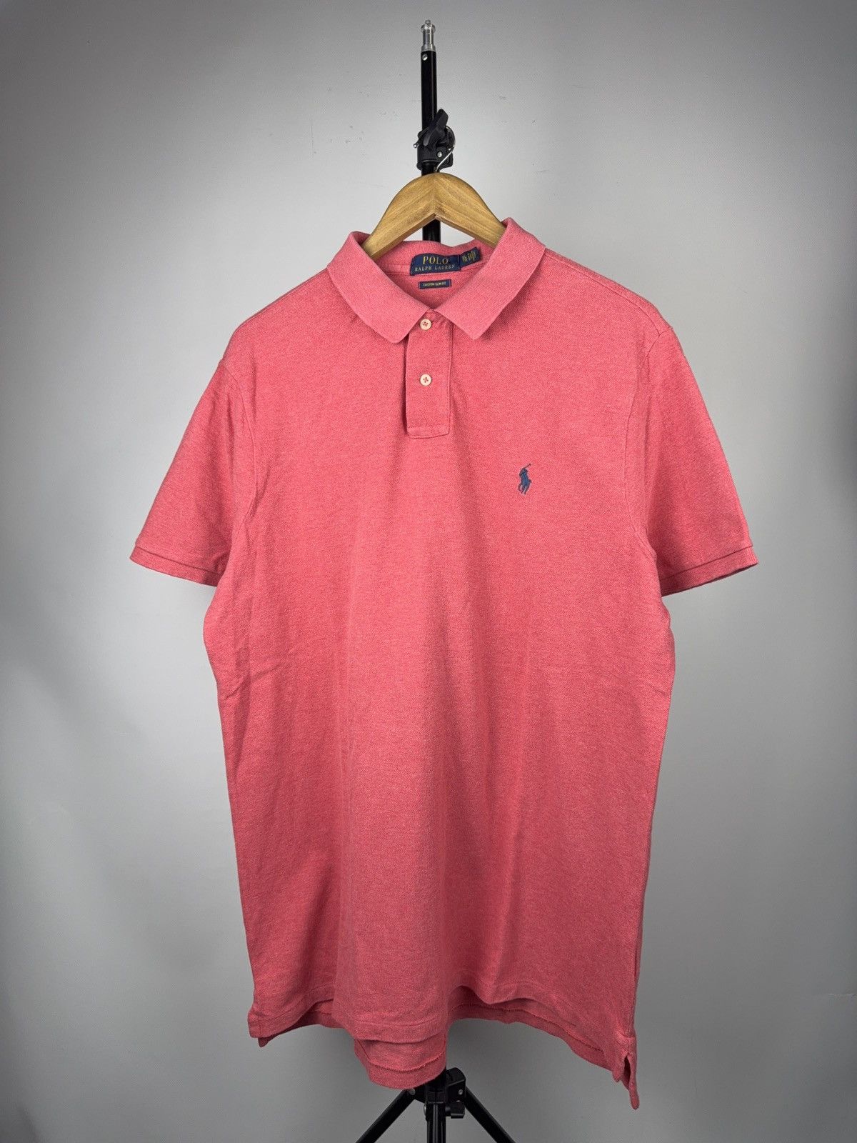 Luxury 00s Polo Ralph Lauren Custom Slim Fit Pink Polo Shirt