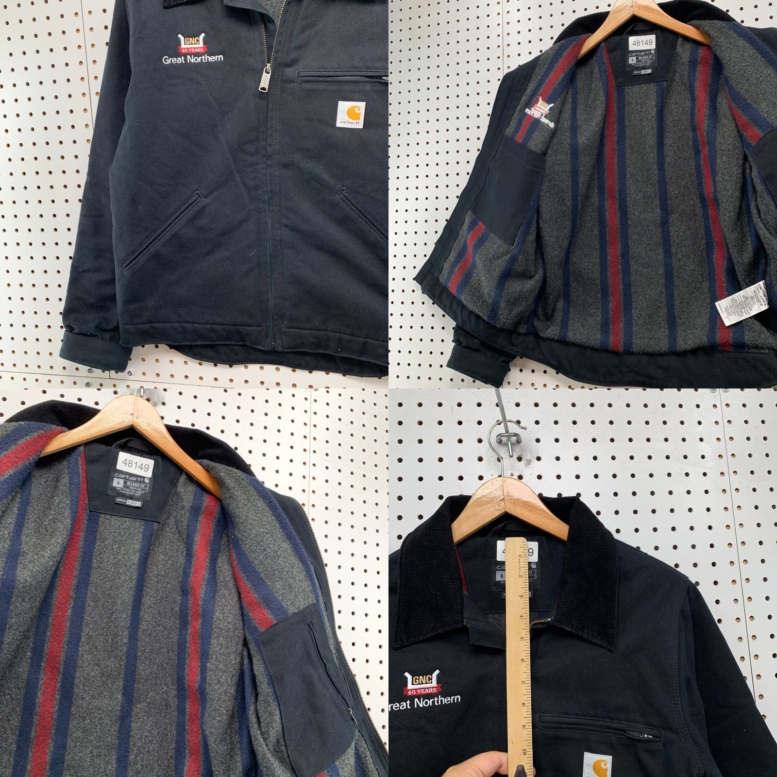 Carhartt Carhartt Detroit Canvas Jacket Mens Small Black Flannel Lined Workwear Size US S / EU 44-46 / 1 - 9 Thumbnail
