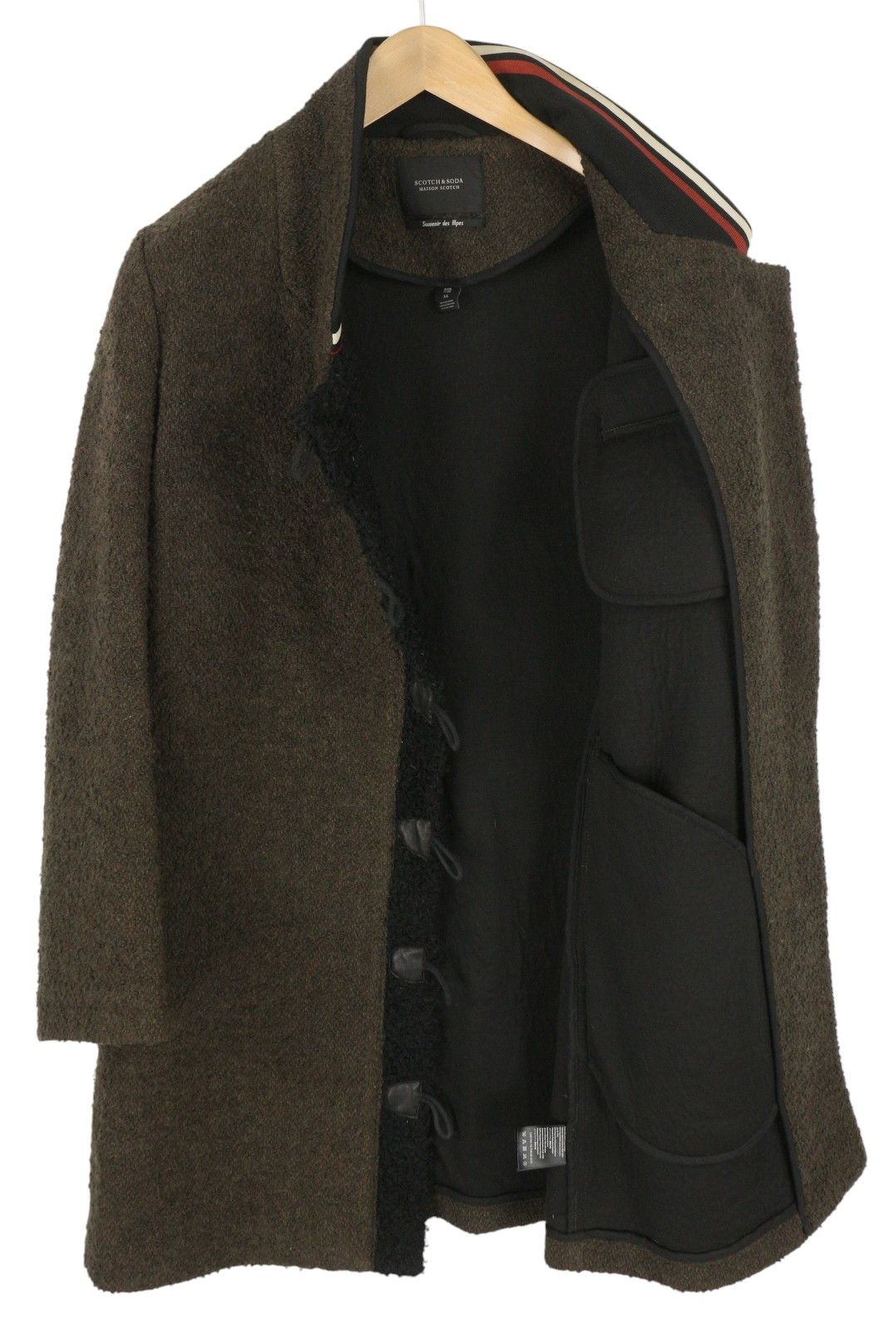 Maison Scotch XL Brown Wool Blend Buttoned Unlined Mid-Length Coat 86464 Size XL / US 12-14 / IT 48-50 - 4 Thumbnail