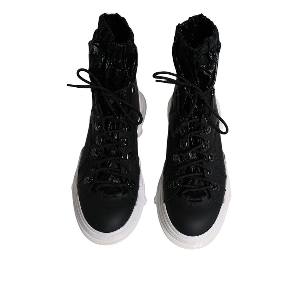 Dolce & Gabbana Dolce & Gabbana Black Nylon Galileo High Top Sneakers Shoes Size US 11 / EU 44 - 3 Thumbnail