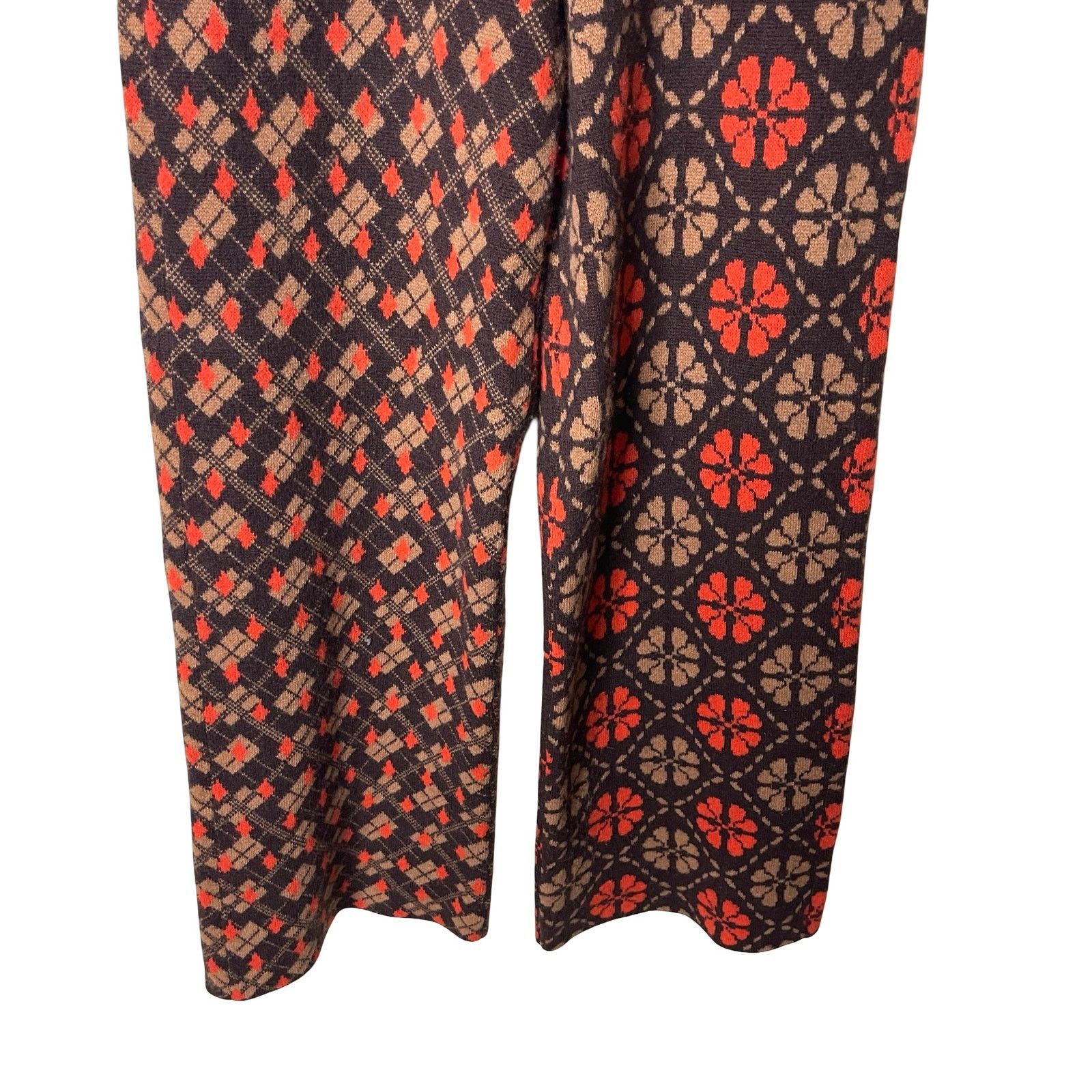 Other Lingua Franca Brown Wool Cashmere Knit Jacquard Pants XS Size 24" / US 00 / IT 34 - 5 Thumbnail