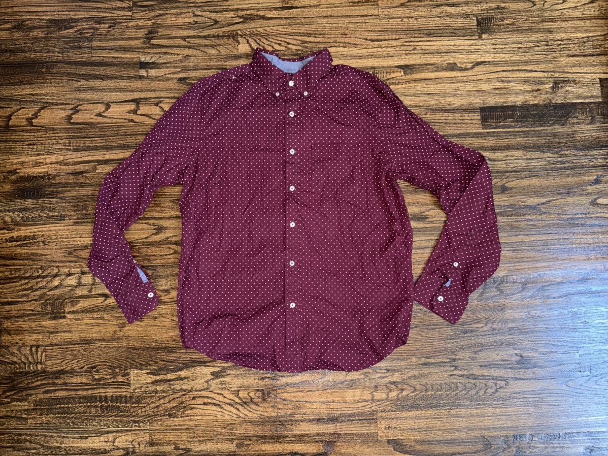 American Eagle Outfitters American Eagle Button Down Shirt Burgundy Polka Dot Red Sz L Size US L / EU 52-54 / 3 - 1 Thumbnail