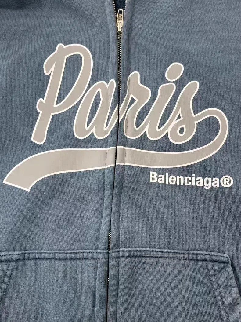 Balenciaga Balenciaga Letter Printed Zip-Up Hooded Long Sleeve Sweats Size US M / EU 48-50 / 2 - 3 Thumbnail