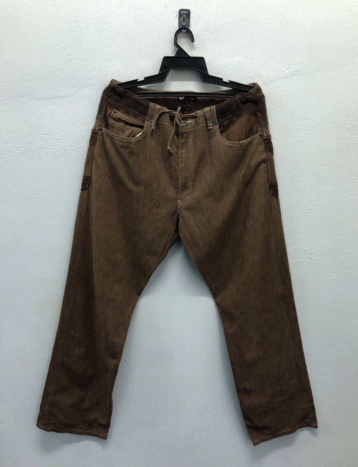Japanese Brand CNCV concave attempt Brown Distressed Dye Cotton Pant SizeL Size US 35 - 1 Thumbnail