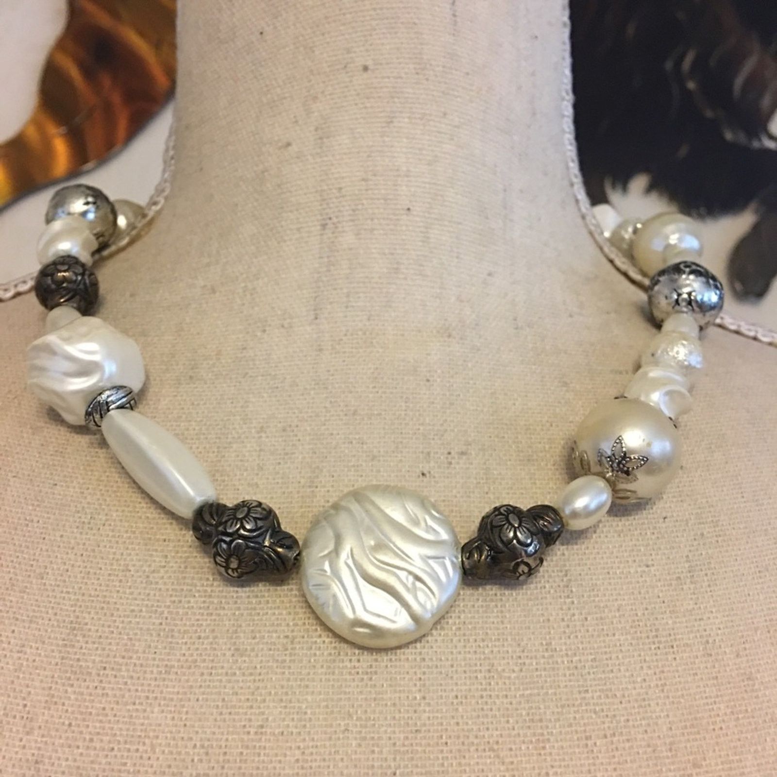 Jewelry Faux pearl chunky bead necklace and earring set Size ONE SIZE - 2 Thumbnail