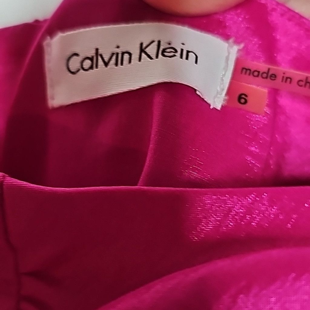 Calvin Klein NWT Calvin Klein shimmer Taffeta fuschia pink ruched dress 6 Size M / US 6-8 / IT 42-44 - 7 Thumbnail