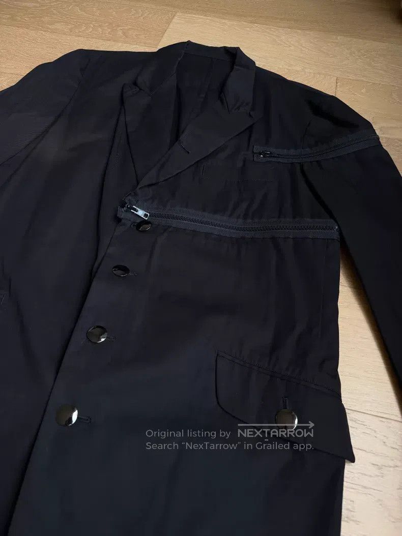 Yohji Yamamoto Yohji Yamamoto Reflective Button Black Zip Blazer jacket Size US XL / EU 56 / 4 - 2 Thumbnail