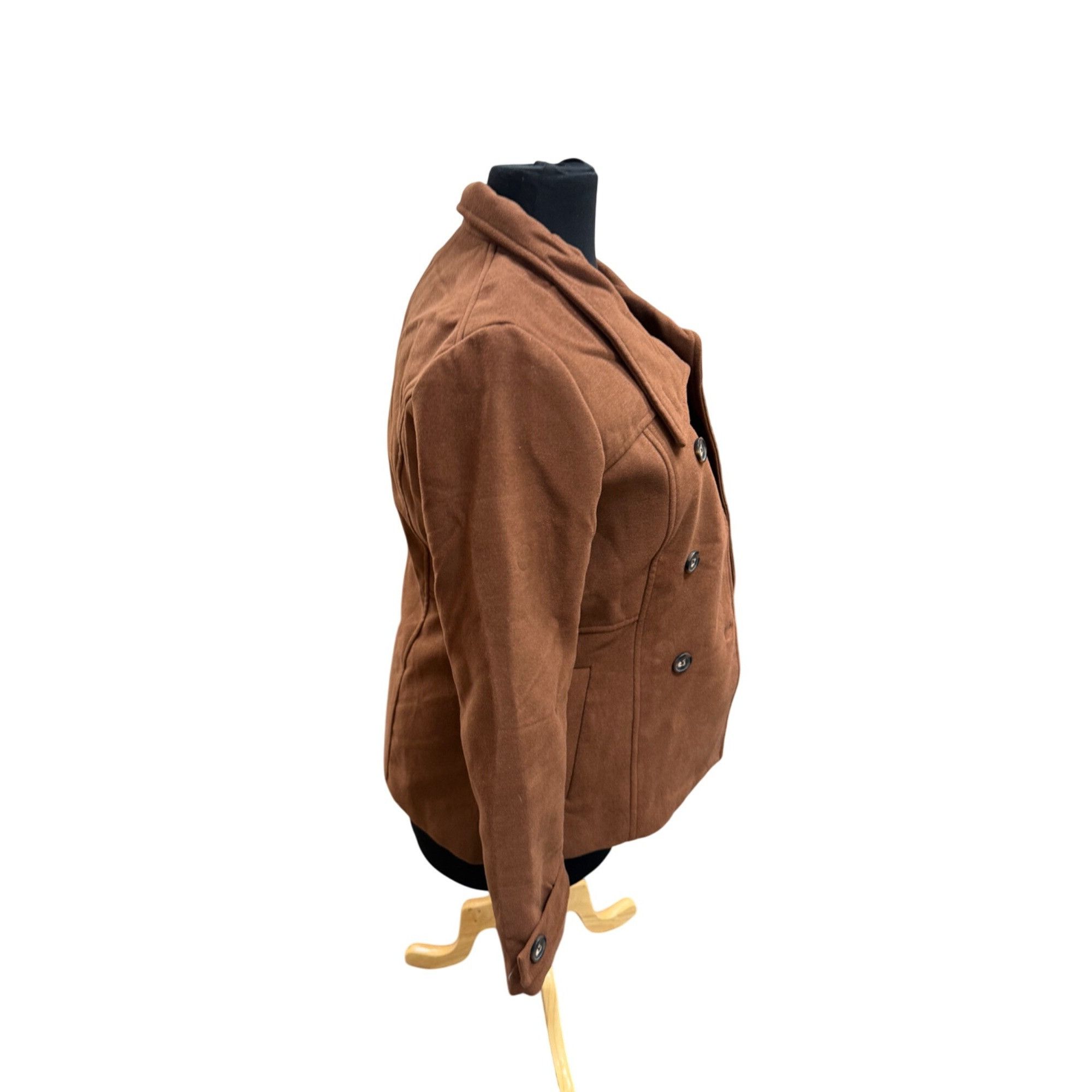 Other Brown Double-Breasted Peacoat With Wide Collar Medium Size XXL / US 16-18 / IT 52-54 - 4 Thumbnail