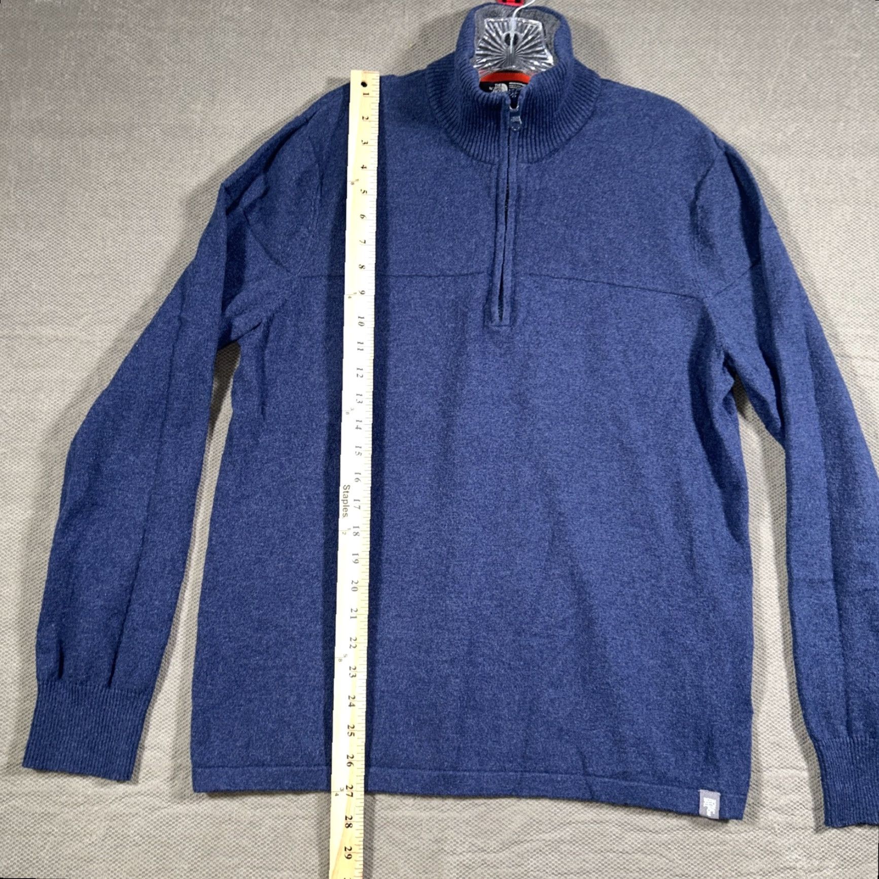 The North Face The North Face Mt Tam 1/4 Zip Sweater Navy Blue Wool Cotton Mens Large Pullover Size US L / EU 52-54 / 3 - 6 Thumbnail