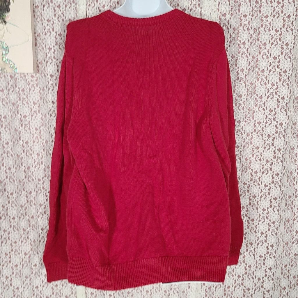 Chaps Vintage 90s chaps red knit sweater size XL Size XL / US 12-14 / IT 48-50 - 3 Thumbnail