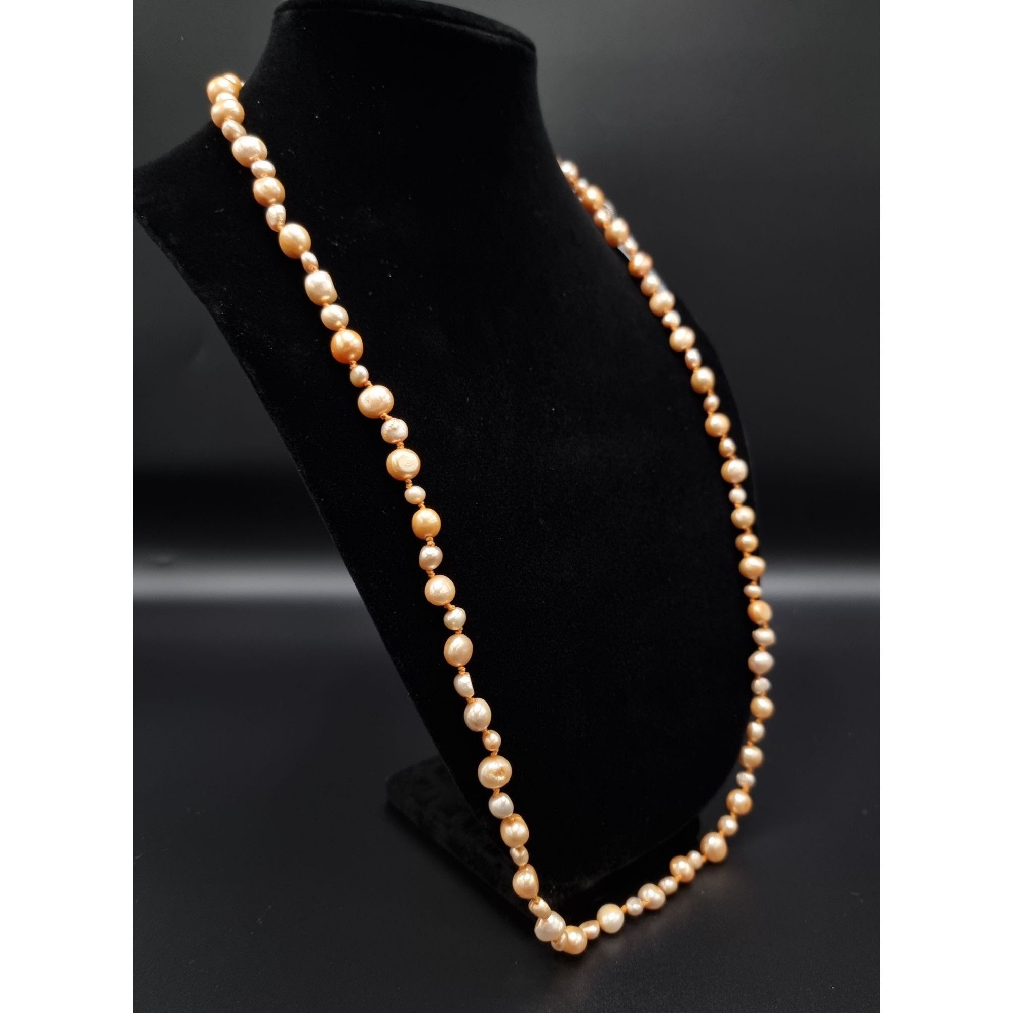 Vintage CGI Freshwater Pearl Long Necklace Hand-Knotted Natural Irid Size ONE SIZE - 4 Thumbnail