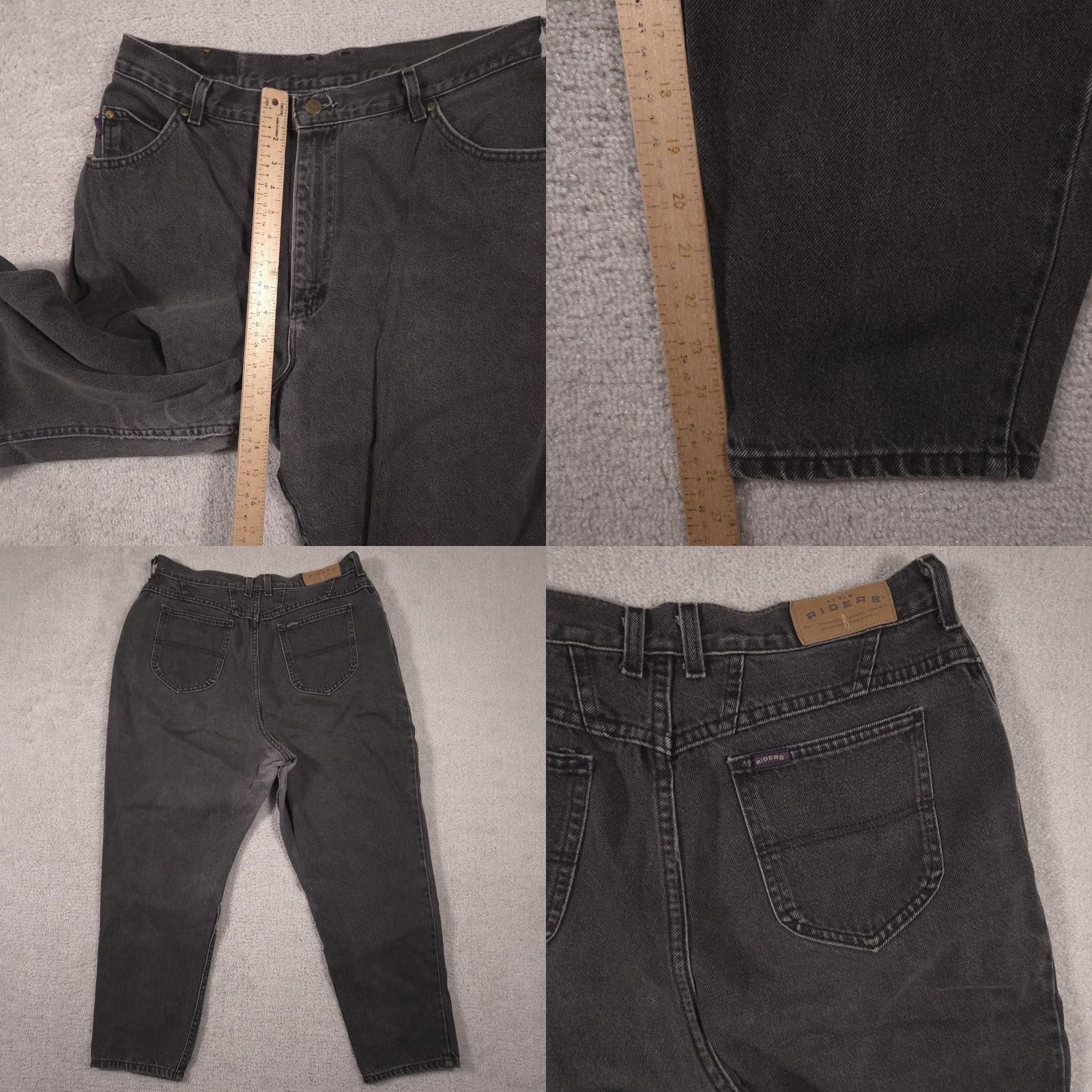 Vintage VINTAGE Riders by Lee Jeans Womens 20WP Charcoal Wash High Rise Relaxed Tapered Denim Size 42" / US 20 - 9 Thumbnail