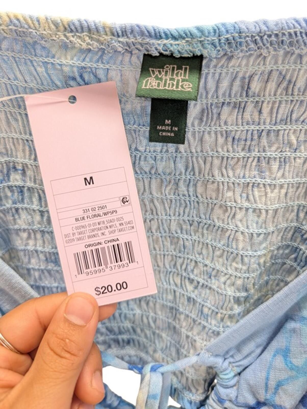 Other NWT Wild Fable Blue Floral Smocked Crop Top M Puff Sleeves Size M / US 6-8 / IT 42-44 - 5 Thumbnail