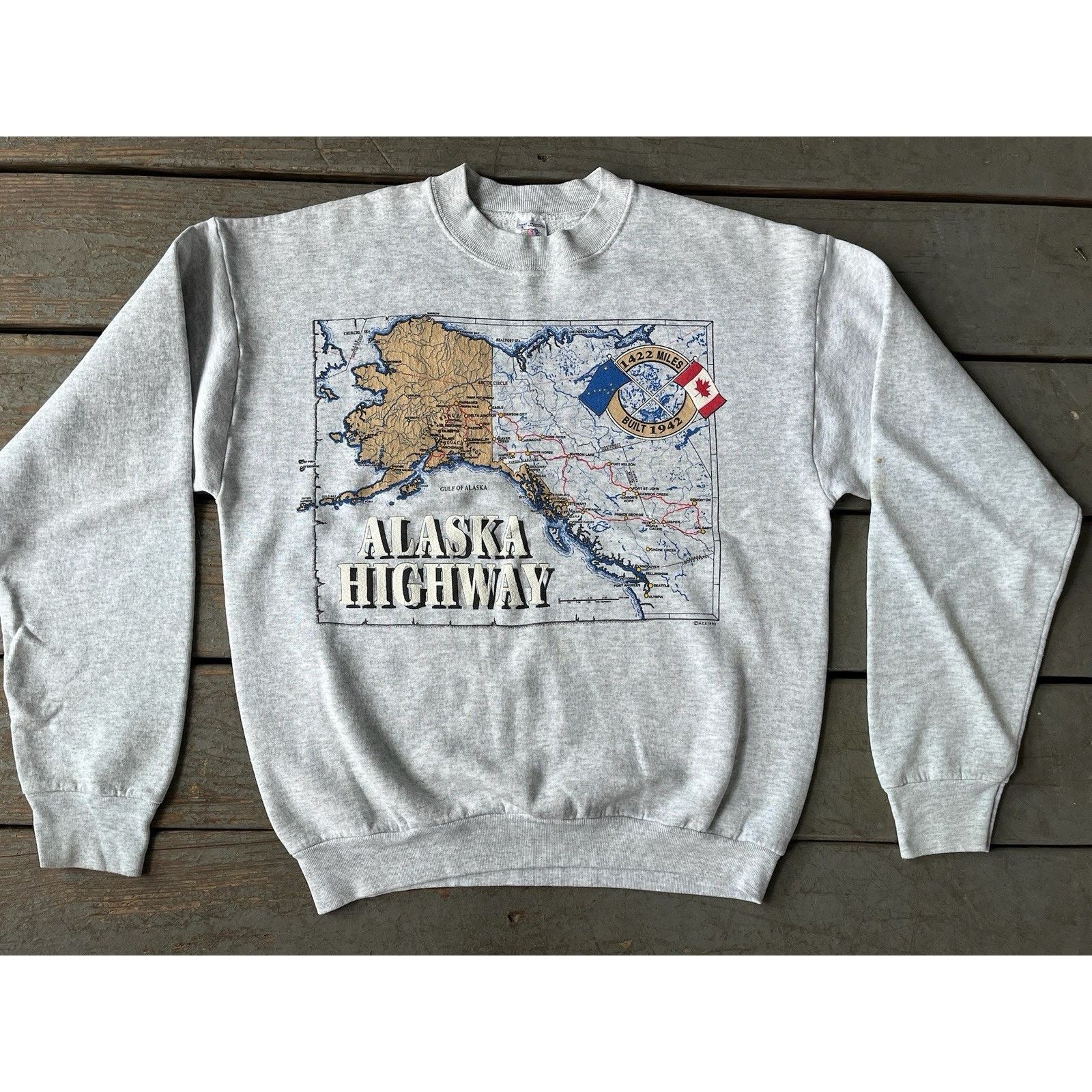 Fruit Of The Loom × Vintage Vtg Alaskan Highway Sweatshirt L Fruit Of The Loom 90's USA Size US L / EU 52-54 / 3 - 1 Thumbnail