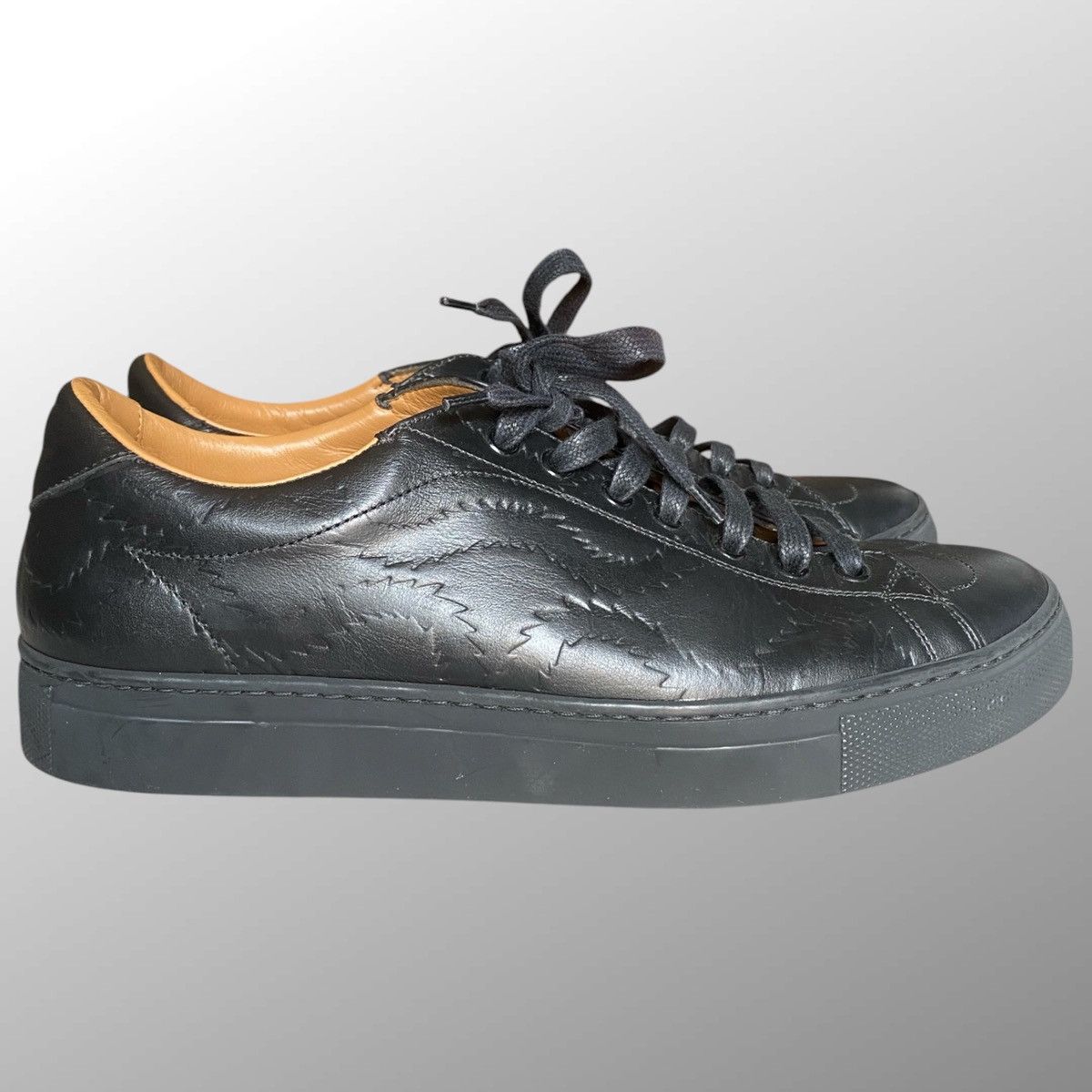 Vivienne Westwood Squiggle Embossed Leather Sneakers Size US 8.5 / EU 41-42 - 2 Thumbnail
