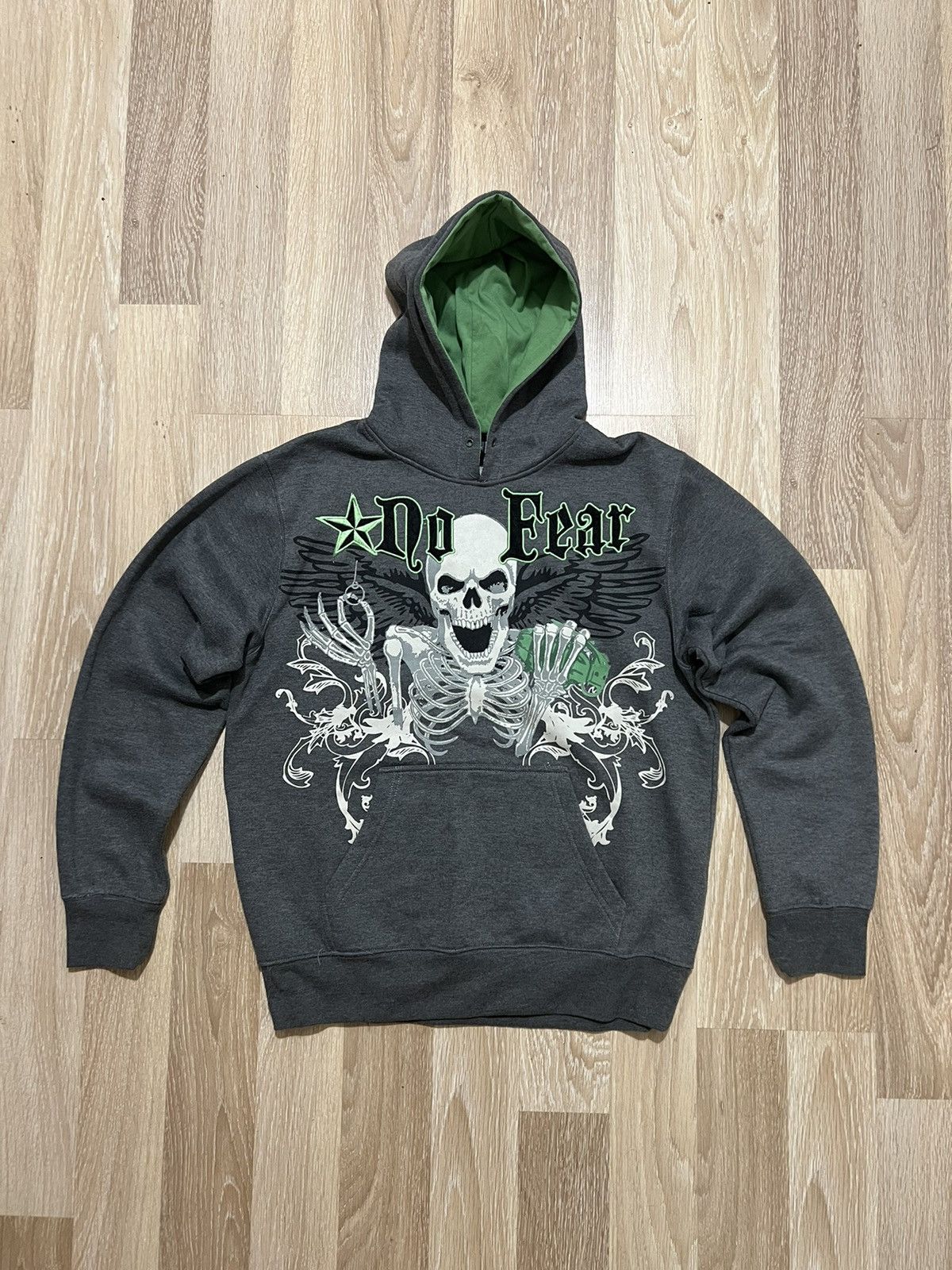 Vintage Crazy Y2K No Fear Skeleton Vintage Hoodie Grailed