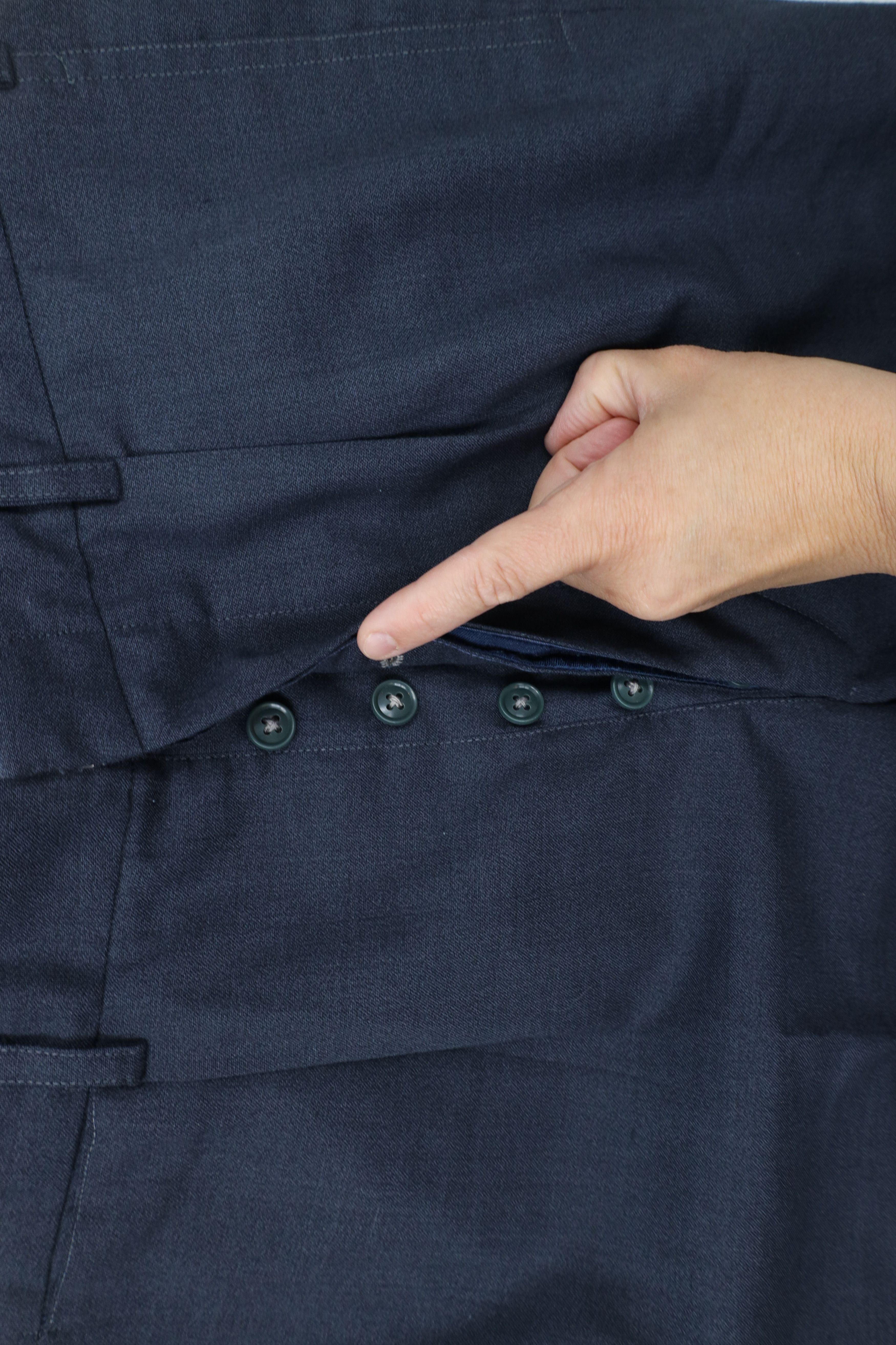 Vintage Vintage 30s 40s Button Fly Chinos Trousers Slacks Blue USA Size US 34 / EU 50 - 5 Thumbnail