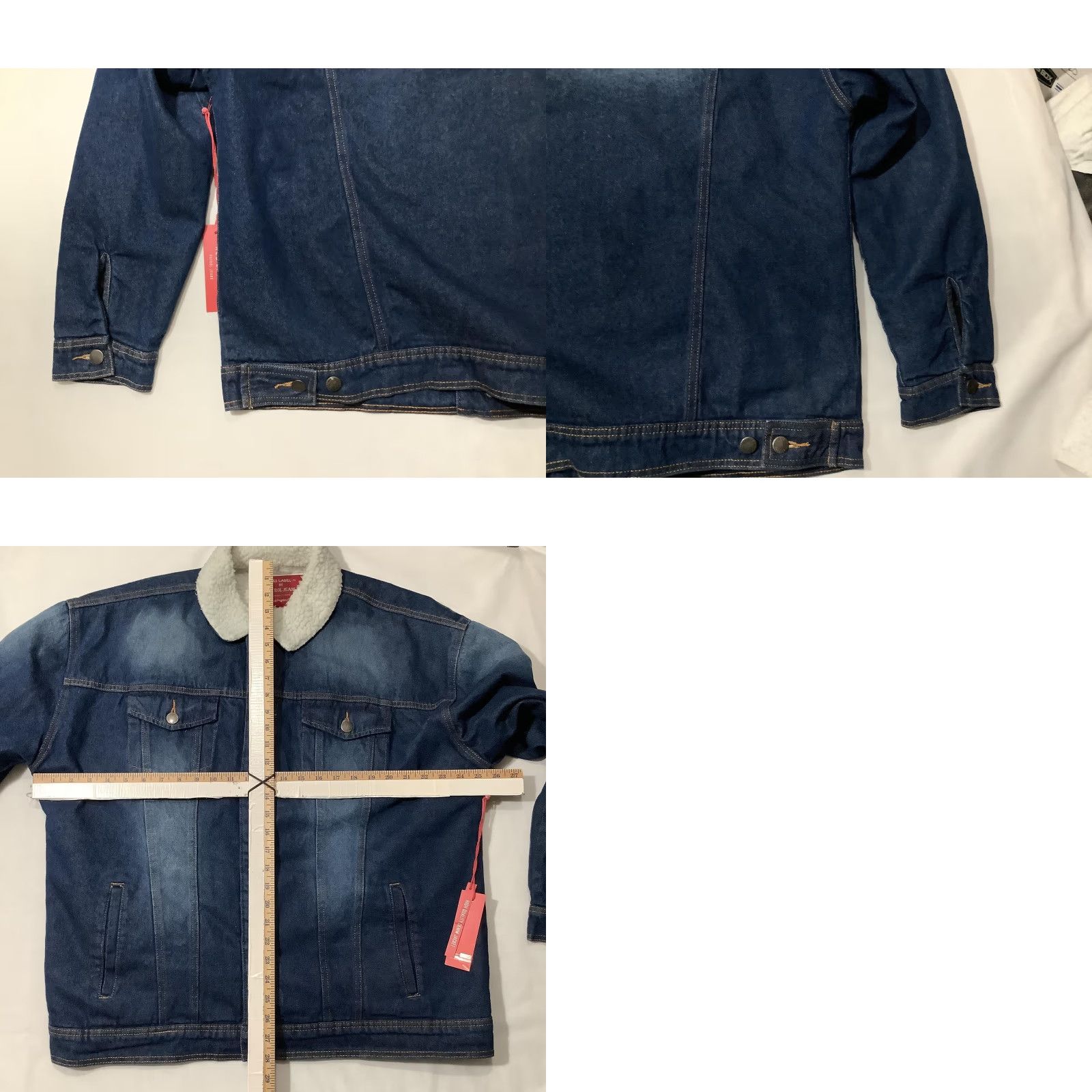 Denime Patrol Jeans Jacket XL Blue Denim Bomber Sherpa Lined Mens Casual Winter Workwear LDJS-002 Size US 36 / EU 52 - 9 Thumbnail