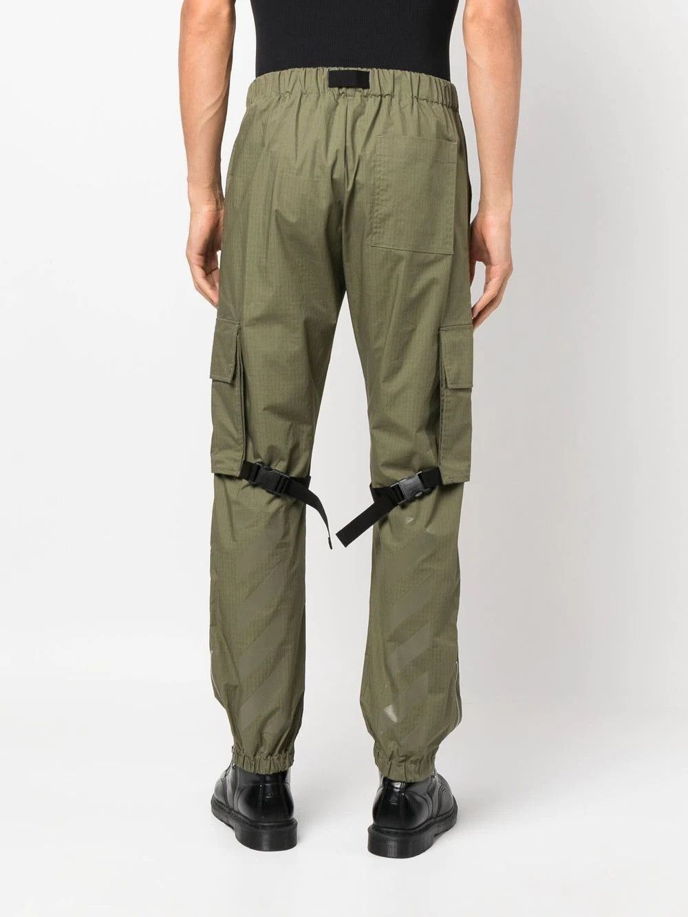 Off-White o1gr1nt1124 Diag Tab Cotton Cargo Pant in Army Green Size US 30 / EU 46 - 4 Thumbnail