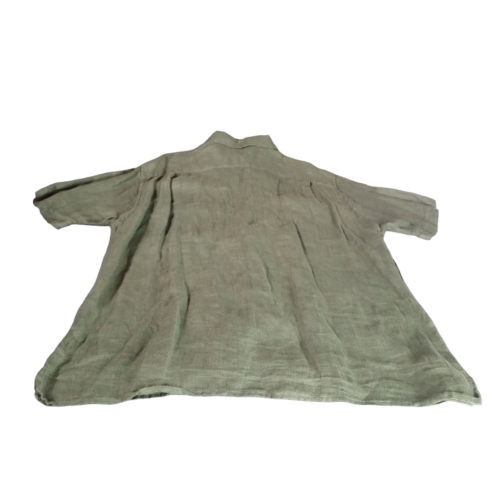 Banana Republic Banana Republic Linen Button Up Shirt Men Sz L Green Short S Size US L / EU 52-54 / 3 - 7 Thumbnail