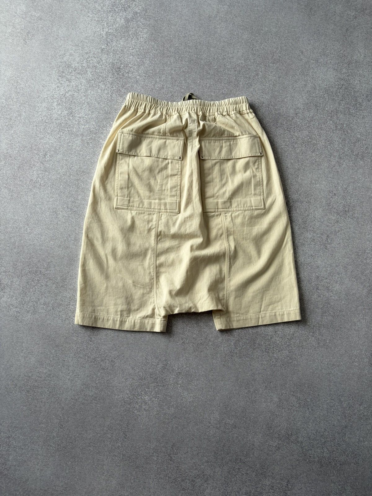 Rick Owens Rick Owens Fogachine SS22 Drop Crotch Wide Cut Beige Shorts Size US 31 - 9 Thumbnail