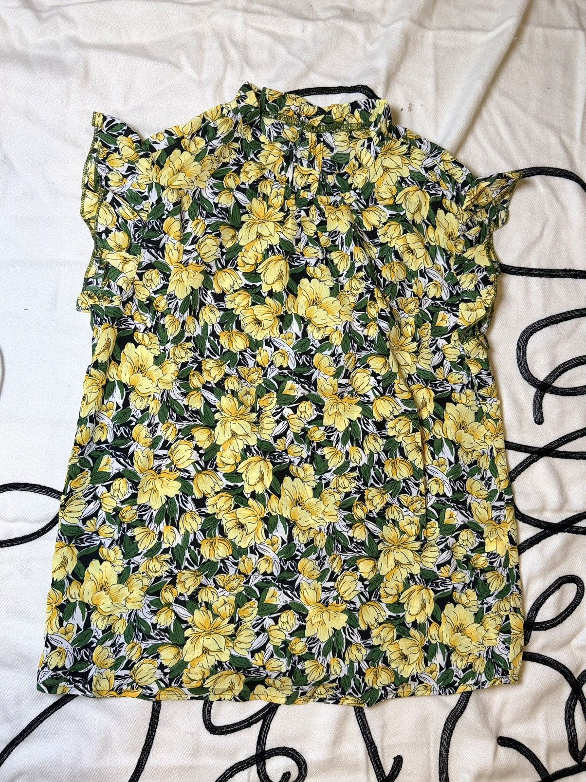Other Women's Ruffle Short Sleeve Summer Trendy Floral Trim Neck Size M / US 6-8 / IT 42-44 - 5 Thumbnail