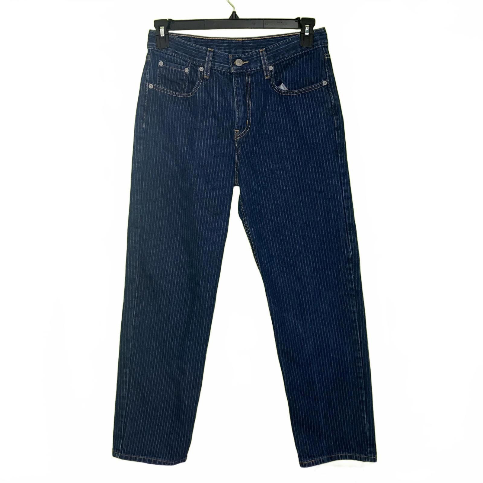 Designer Levis Pinstripe Straight Leg Jeans 28 in Size 28" / US 6 / IT 42 - 2 Thumbnail