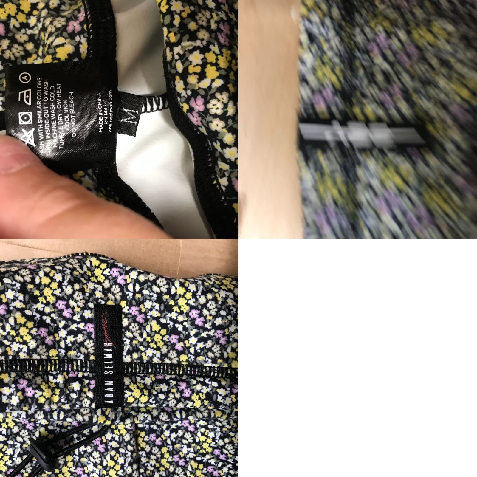 Adam Selman ADAM SELMAN WOMEN'S MEDIUM SPORT LEGGINGS MULTICOLOR FLORAL Size 32" / US 10 / IT 46 - 8 Thumbnail