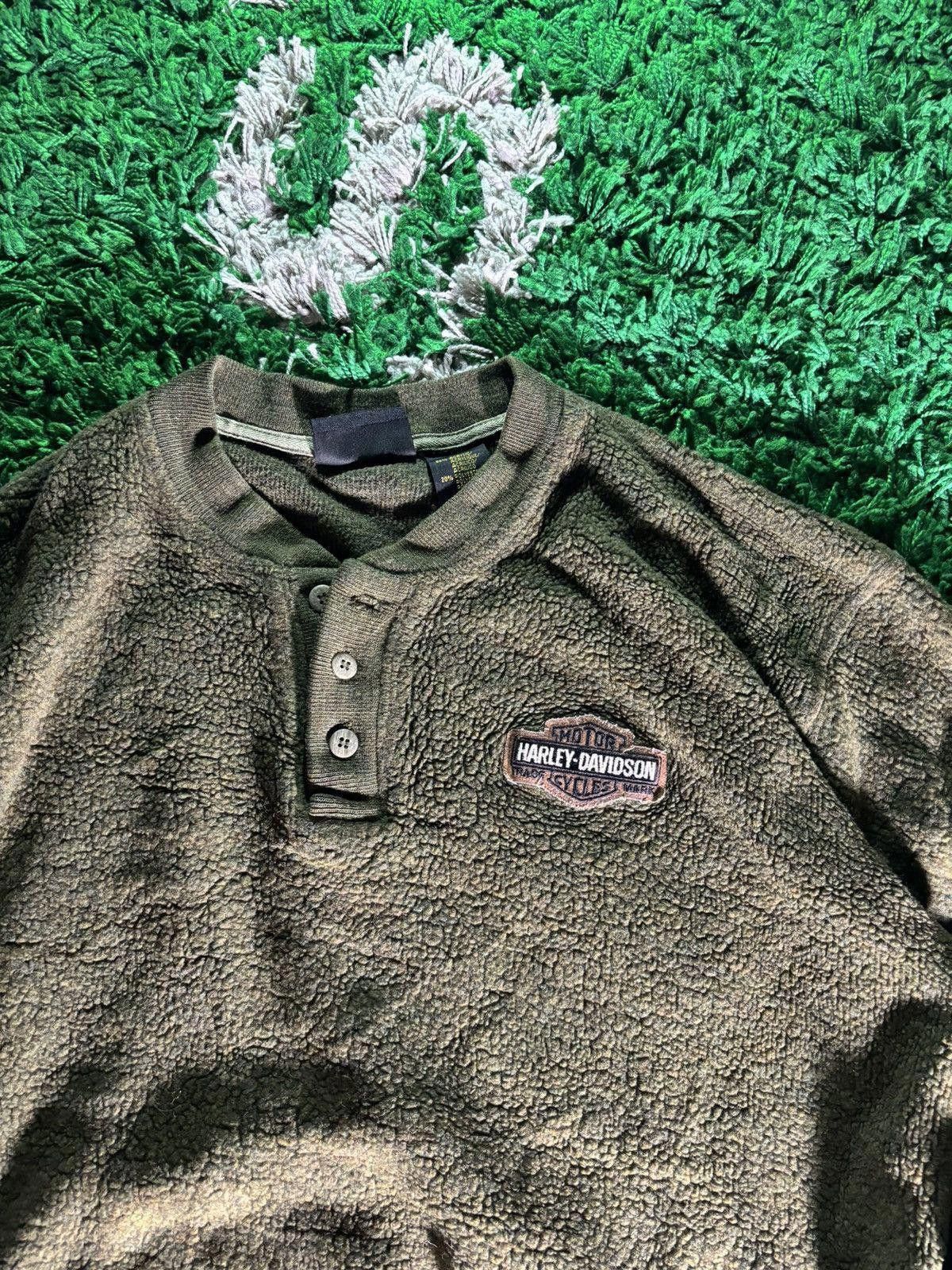Harley Davidson Vintage Harley Davidson Quarter-Button Pullover Size US L / EU 52-54 / 3 - 3 Thumbnail