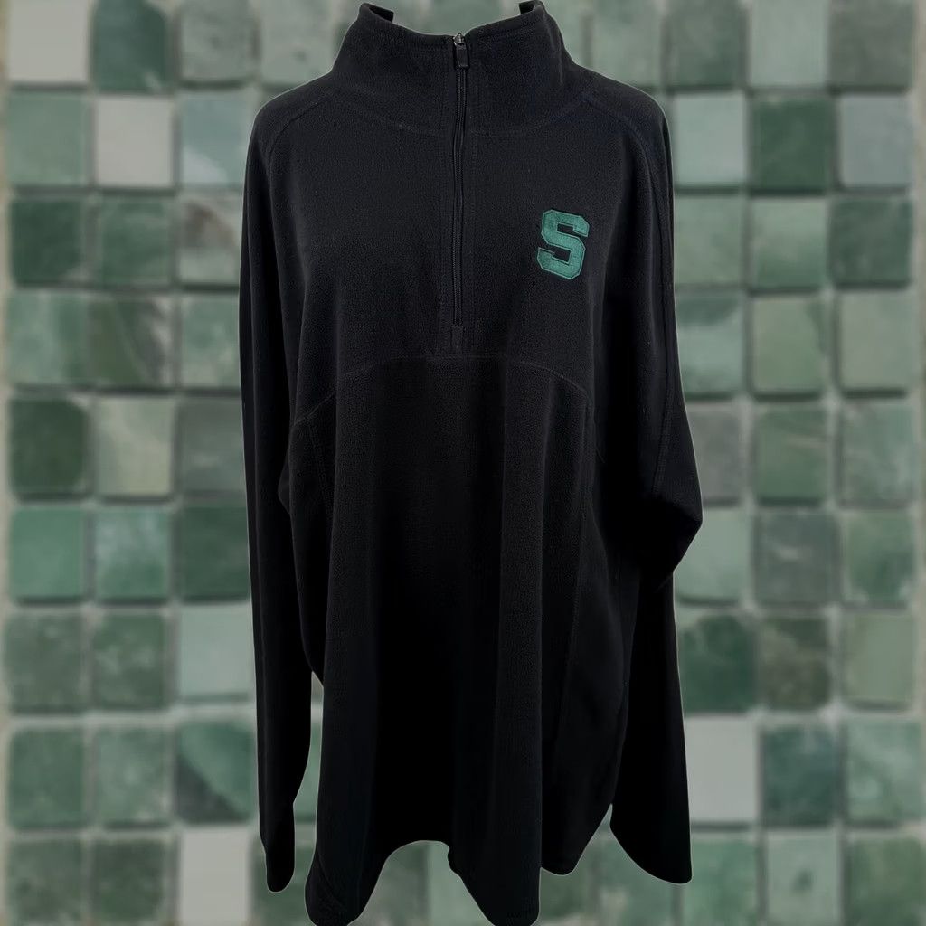 Vintage VINTAGE? No — MSU Spartan Mens 2X Michigan State Fleece 1/4 Zip Pullover Embroidered Size US XXL / EU 58 / 5 - 1 Thumbnail