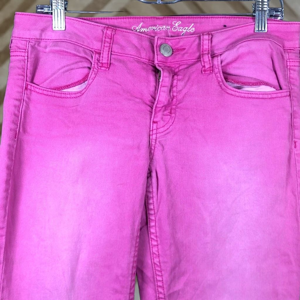 American Eagle Outfitters American Eagle Womens Jeans Bright Purple Low Rise Ankle Zip Jegging Stretch 8 Size 30" / US 8 / IT 44 - 1 Thumbnail