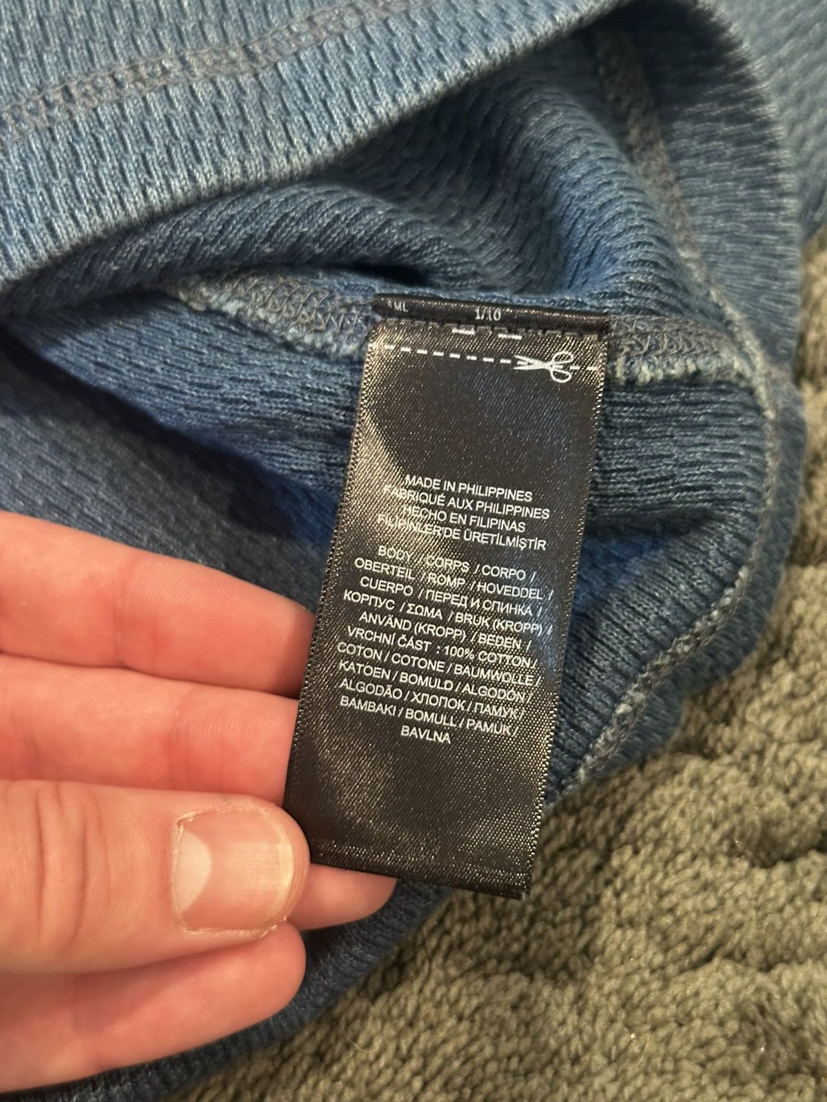 RRL Ralph Lauren RRL RALPH LAUREN Indigo Jacquard-Knit Henley Shirt Size US XXL / EU 58 / 5 - 12 Thumbnail