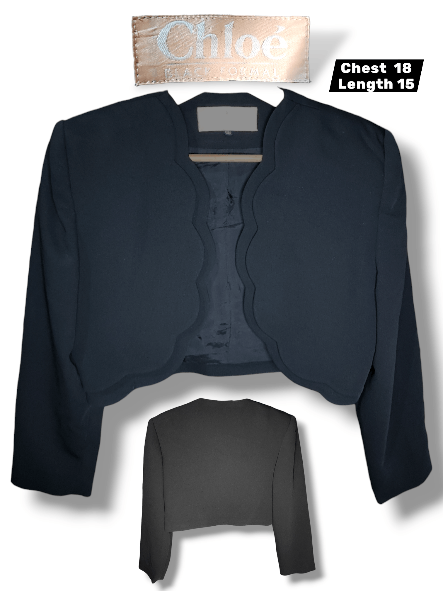 Chloe Archive Chloe Black Formal Scalloped Cropped Jacket Japan Size S / US 4 / IT 40 - 1 Thumbnail