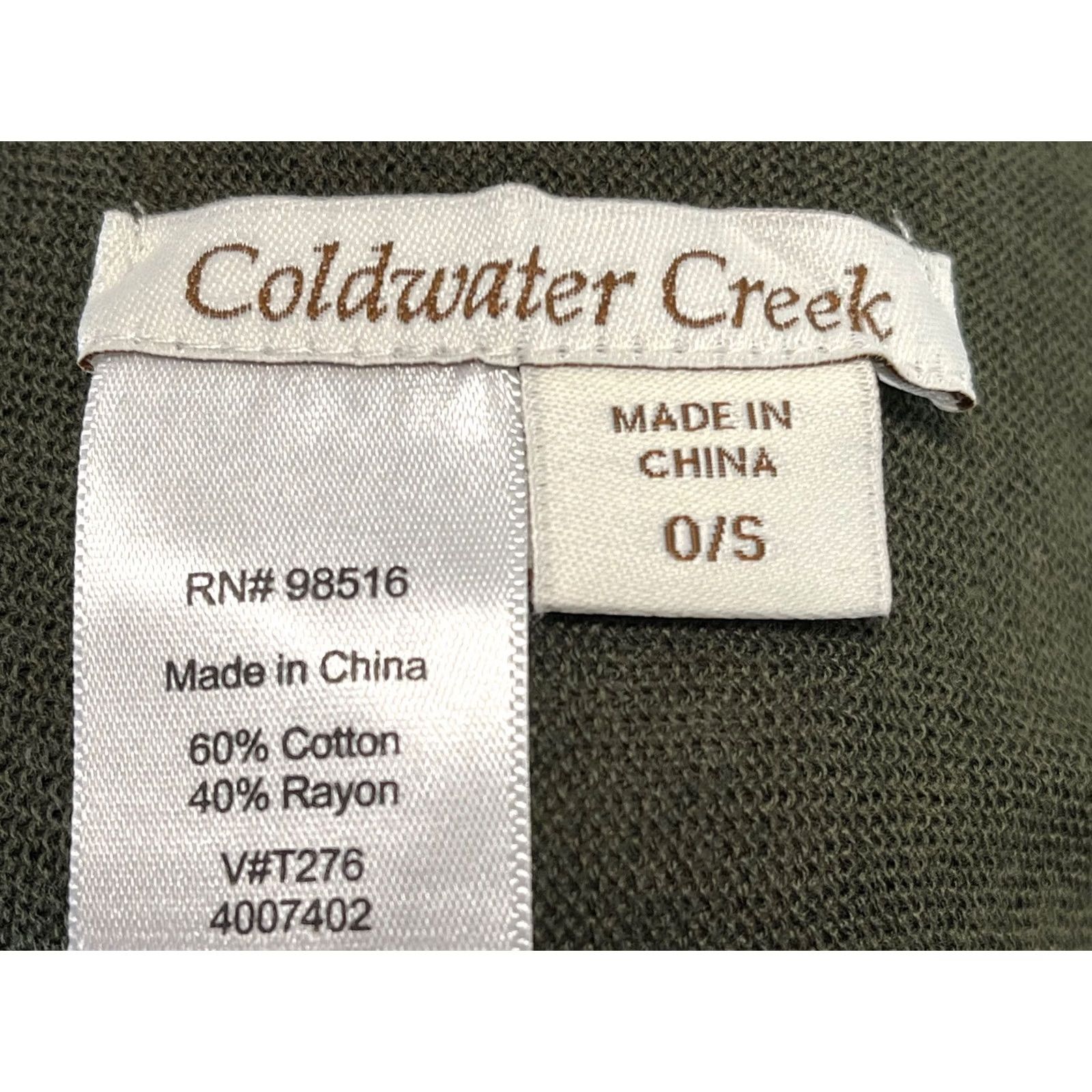 Coldwater Creek Coldwater Creek Vest Sweater Open Front One Size Womens Olive Green Boho Festival Knit Cardigan Size ONE SIZE - 6 Thumbnail