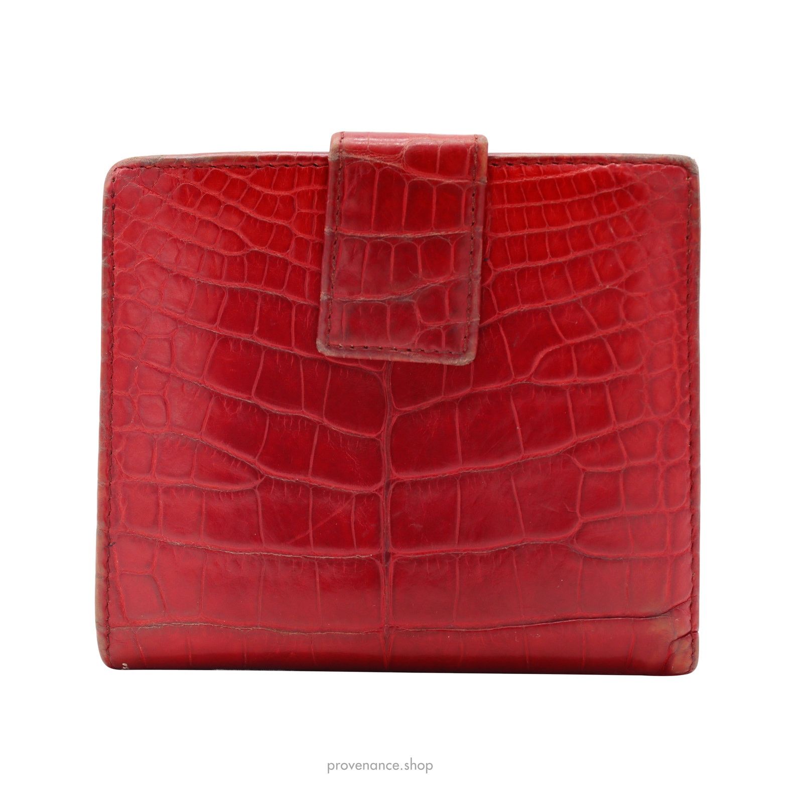 Gucci 🔴 Gucci Bamboo Trifold Wallet - Red Crocodile Leather Size ONE SIZE - 3 Thumbnail