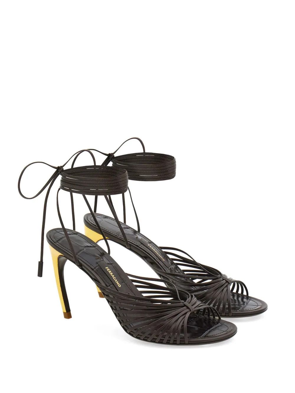 Salvatore Ferragamo o1y0426 Sandals in Black Size US 5.5 / IT 35.5 - 2 Thumbnail