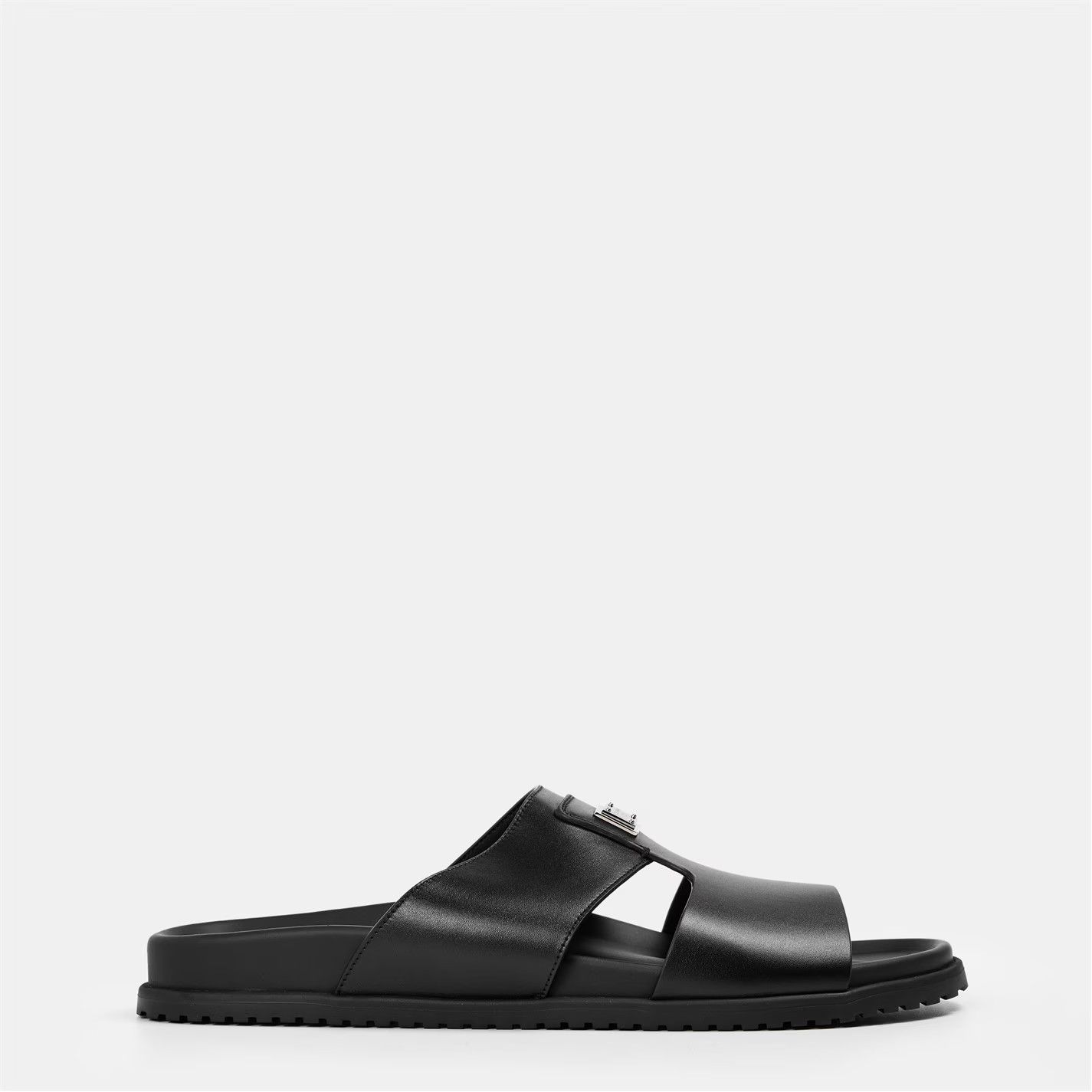 Dolce & Gabbana o1g2r1mq0426 Plaque Flat Sandals in Black Size US 9 / EU 42 - 1 Thumbnail
