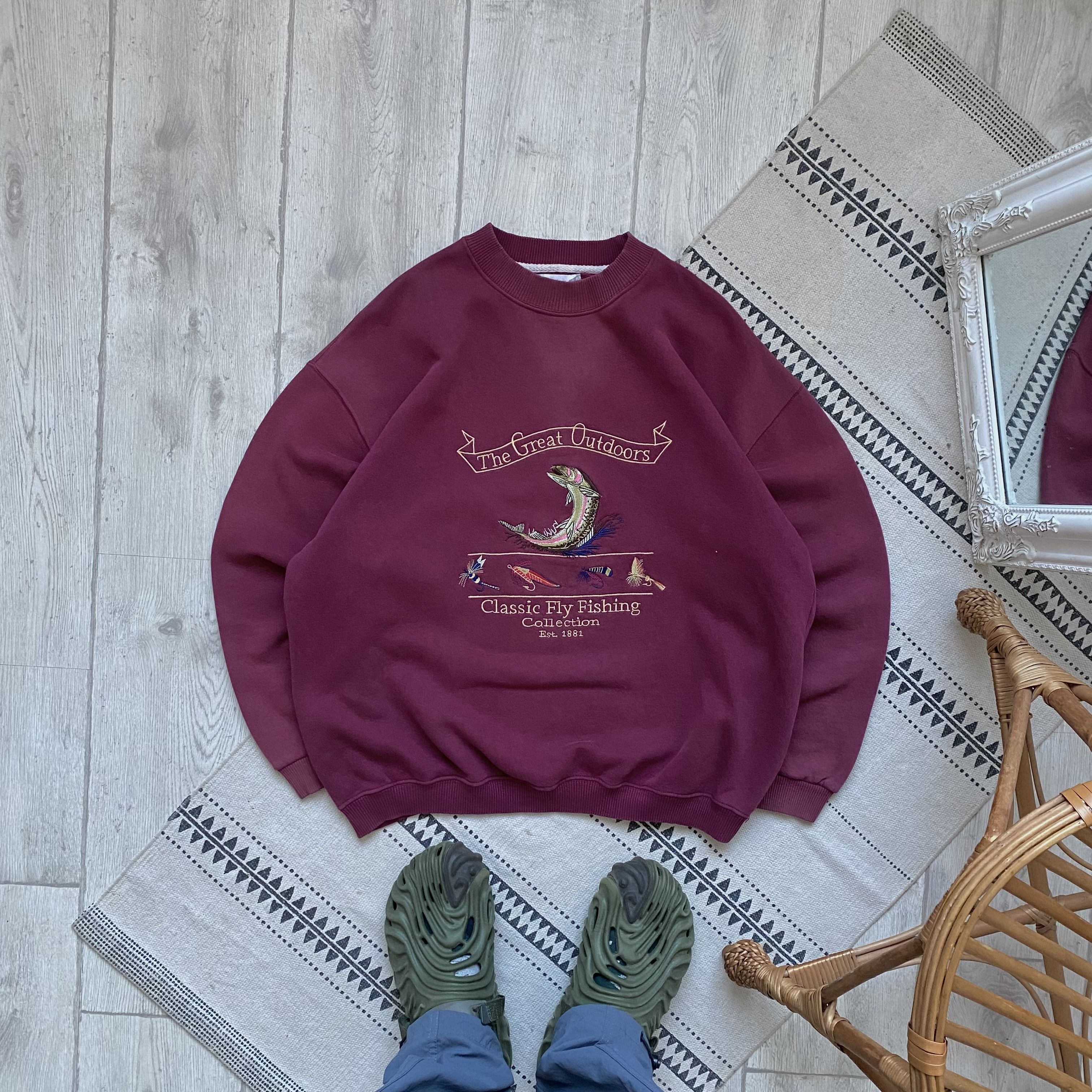 Carhartt Vintage 80s Great outdoors Fishing heavy boxy sweatshirt Size US M / EU 48-50 / 2 - 1 Thumbnail